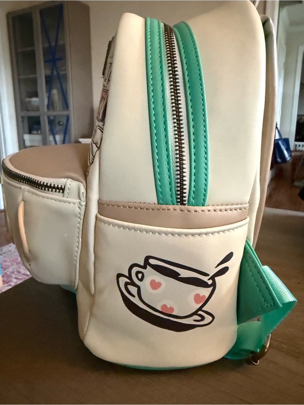 Friends Loungefly Cream & Pink Central Perk Mini Backpack - Picture 2 of 6